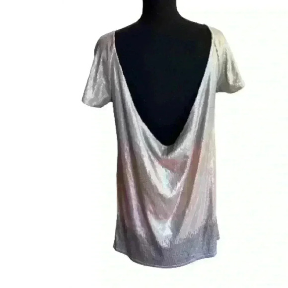 Free People Rose Gold Oversized Ombre Sequined Tunic Party Dress Size Xtra Small - Picture 3 of 5